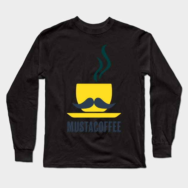 Mustacoffee Mustach and Coffee Long Sleeve T-Shirt by imagifa